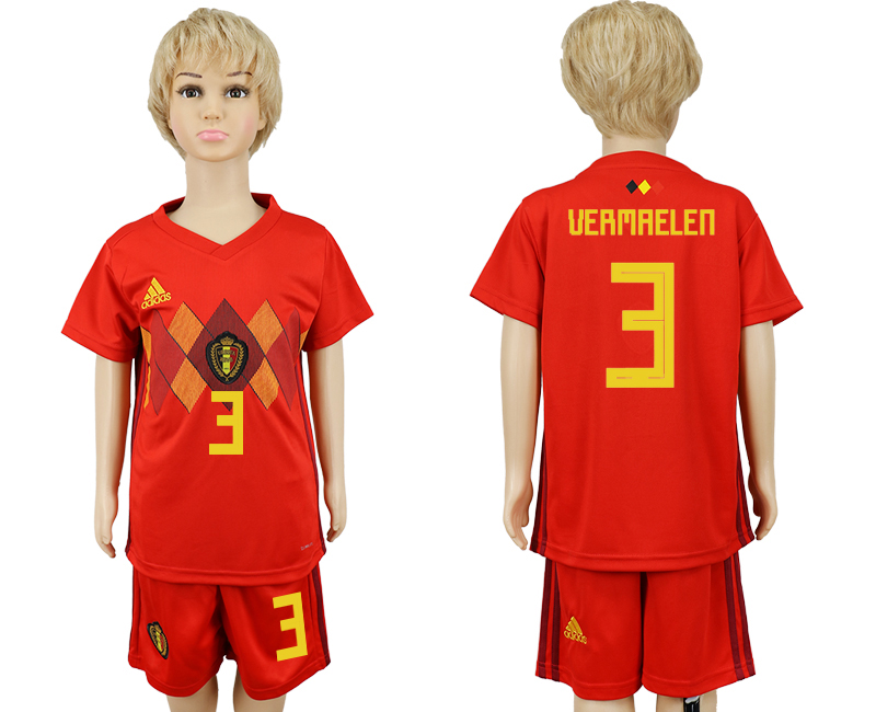 2018 World Cup Children football jersey BELGIUM CHIRLDREN #3 VER